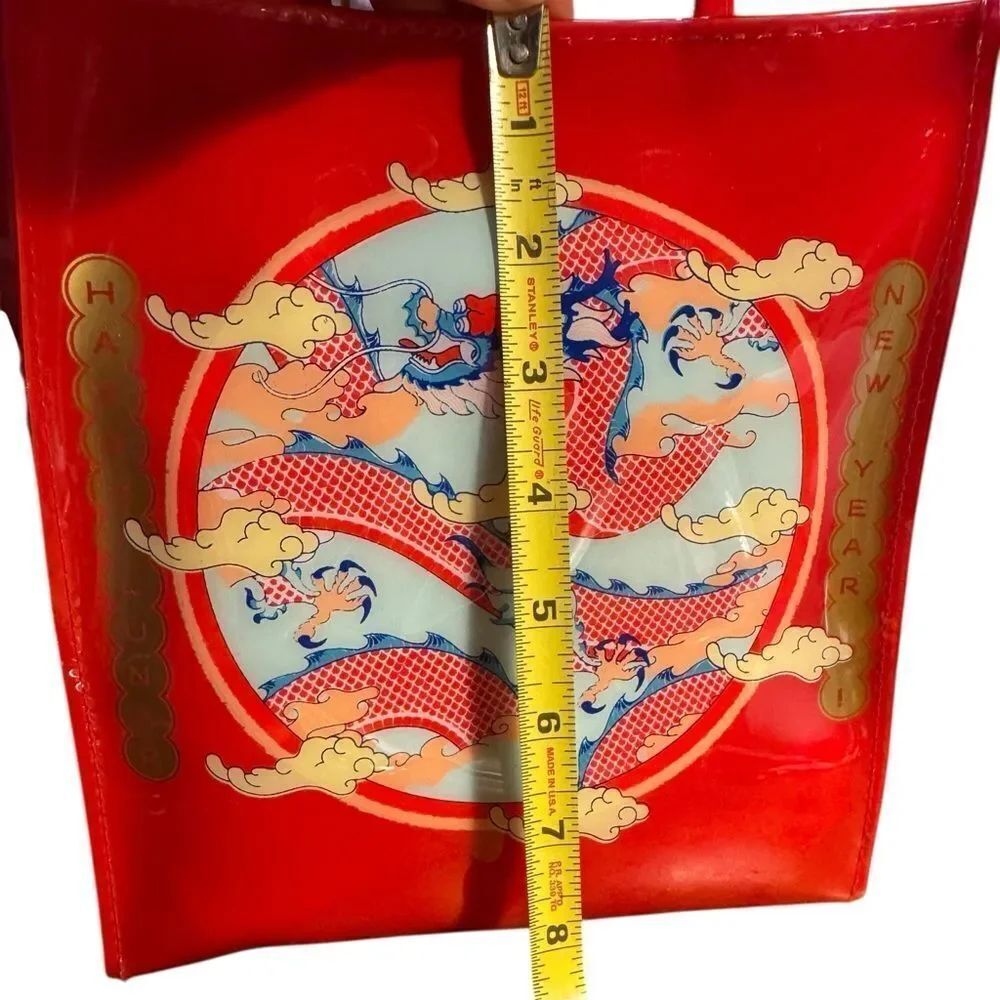 Red Designer Tote Bag - Picture 4 of 9